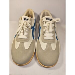 Women’s Neutral Beige & Blue Lace-Up Sneakers by